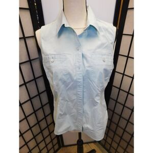 Womens Sonoma Sage Button Up Sleeveless Tank Medium